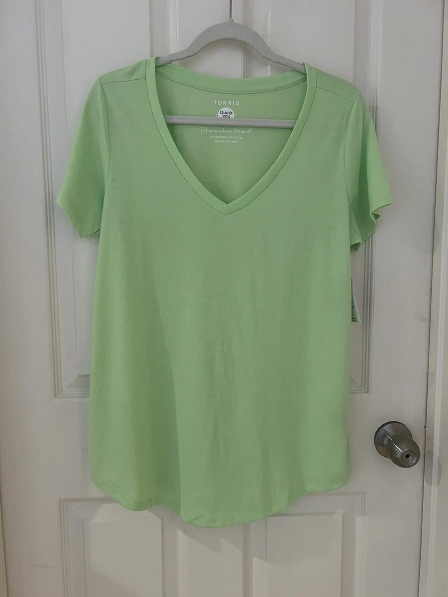 V-neck Paradise Green T-Shirt Tee Blouse