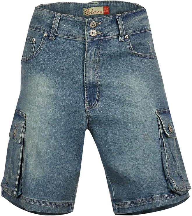 Womens Capri Shorts Stretch Denim Shorts Plus Size Cargo Shorts 16-24